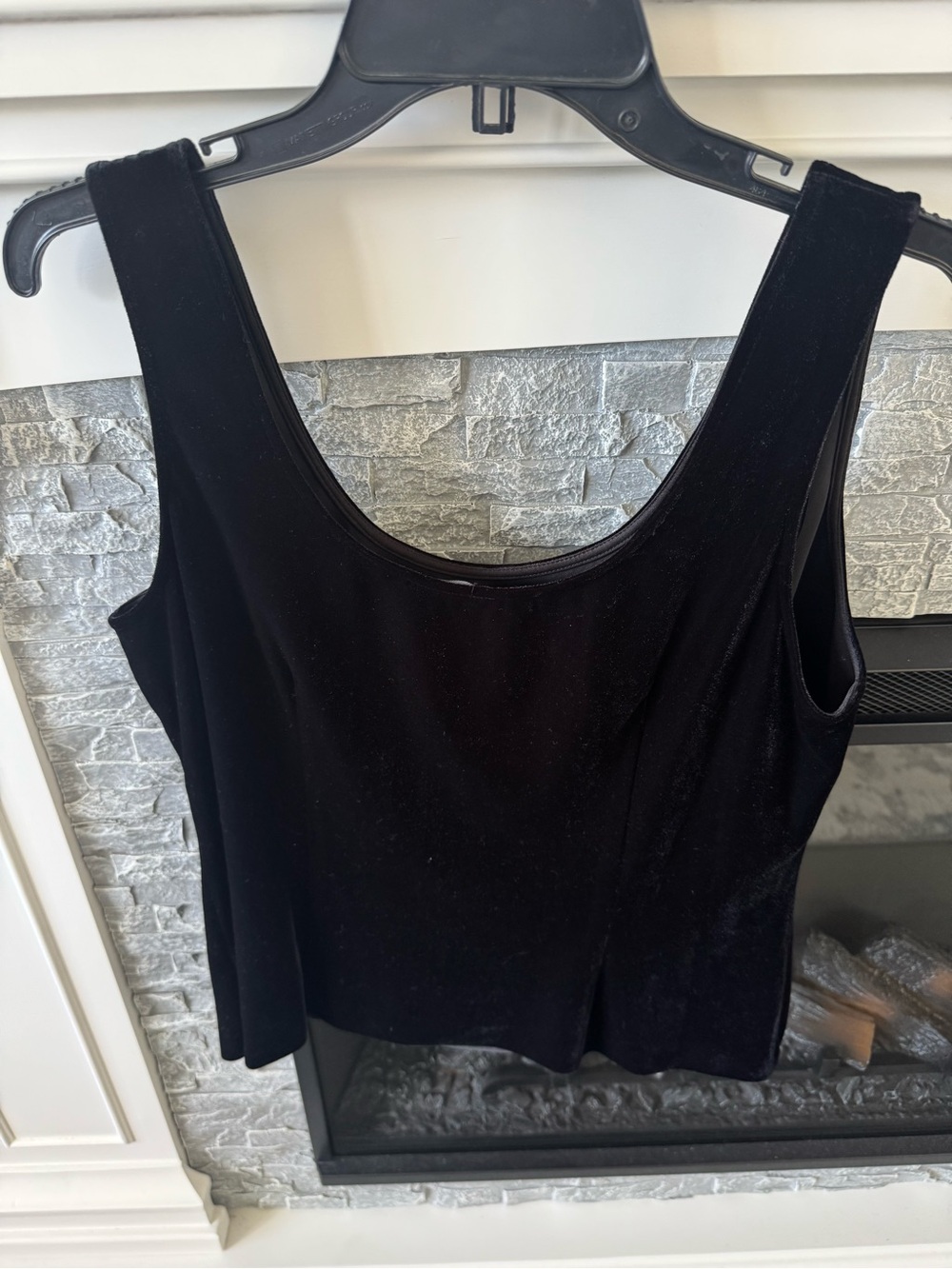 Alex Evening Black Velvet Scoop Neck Women's Tank Top Holidays Winter